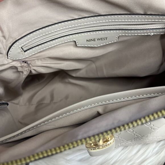 Nine West Alixson Shoulder Bag Purse Cement Small - Picture 7 of 10